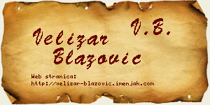 Velizar Blažović vizit kartica